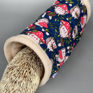 Hedgehogs with Mushroom Hats full cage set. Corner house, snuggle sack, tunnel set for hedgehogs