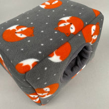 Load image into Gallery viewer, LARGE foxy cosy bed. Snuggle house. Padded fleece house for guinea pigs and chunky hogs