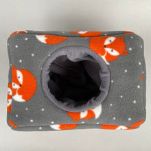 Load image into Gallery viewer, LARGE foxy cosy bed. Snuggle house. Padded fleece house for guinea pigs and chunky hogs