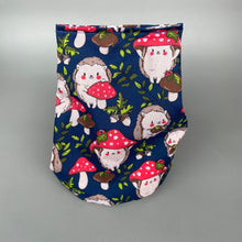 Load image into Gallery viewer, Navy Hedgehogs with Mushroom Hats mini bean bag photo prop