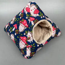 Load image into Gallery viewer, Hedgehogs with Mushroom Hats tent house. Hedgehog and small animal house.
