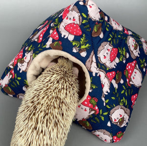 Hedgehogs with Mushroom Hats tent house. Hedgehog and small animal house.
