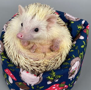 Navy Hedgehogs with Mushroom Hats mini bean bag photo prop