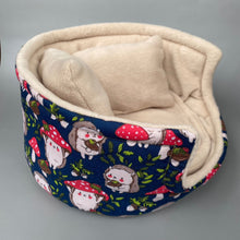 Load image into Gallery viewer, LARGE Hedgehogs with Mushroom Hats cuddle cup. Pet sofa. Guinea pig bed.