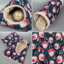 Load image into Gallery viewer, Hedgehogs with Mushroom Hats full cage set. Tent house, snuggle sack, tunnel set for hedgehogs