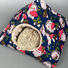 Load image into Gallery viewer, Hedgehogs with Mushroom Hats full cage set. Tent house, snuggle sack, tunnel set for hedgehogs