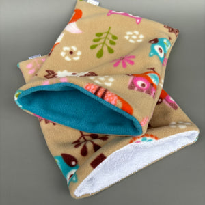 Woodland animals snuggle sack and bath sack set. Cuddle pouch. Towel. Fleece bath set.