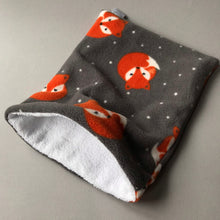 Load image into Gallery viewer, Foxy bath sack set. Fleece post bath drying pouch for small animals.