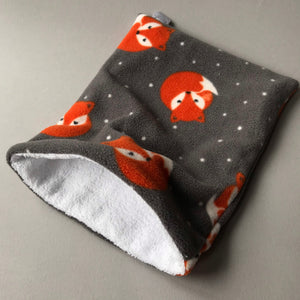 Foxy bath sack set. Fleece post bath drying pouch for small animals.