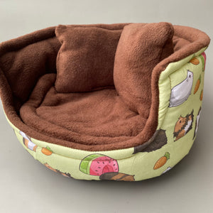 LARGE Guinea Pig cudde cup. Pet sofa. Guinea pig bed. Pet beds. Fleece bed.