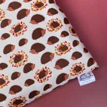 Load image into Gallery viewer, Autumn Hedgehogs padded bonding bag, carry bag for hedgehogs. Fleece lined.