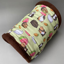 Load image into Gallery viewer, LARGE Guinea pigs stay open tunnel. Padded fleece tunnel. Tube. Padded tunnel for guinea pigs. Small pet cosy tunnel.