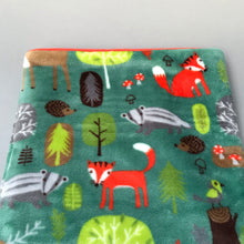 Load image into Gallery viewer, LARGE cuddle soft woodland animals snuggle sack. Small animal sleeping bag.