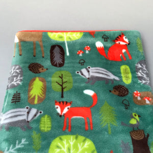LARGE cuddle soft woodland animals snuggle sack. Small animal sleeping bag.