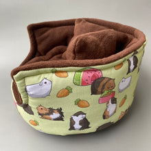 Load image into Gallery viewer, LARGE Guinea Pig cudde cup. Pet sofa. Guinea pig bed. Pet beds. Fleece bed.