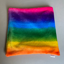 Load image into Gallery viewer, LARGE cuddle soft rainbow snuggle sack. Sleeping bag for hedgehogs and guinea pigs