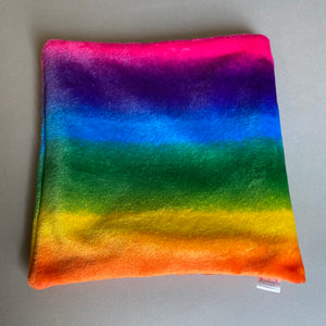 LARGE cuddle soft rainbow snuggle sack. Sleeping bag for hedgehogs and guinea pigs
