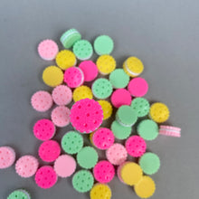 Load image into Gallery viewer, Colourful cookies photo prop. Round resin sandwich biscuit prop for photos.