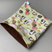 Load image into Gallery viewer, LARGE Guinea pigs snuggle sack. Snuggle pouch for guinea pigs. Stay open guinea pig snuggle sack.