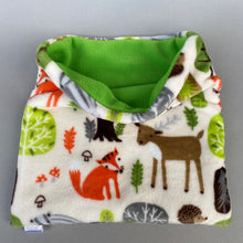 Load image into Gallery viewer, LARGE cuddle soft woodland animals snuggle sack. Small animal sleeping bag.