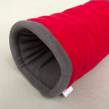 Load image into Gallery viewer, Regular stay open padded fleece tunnel. Padded tunnel for hedgehogs and guinea pigs.