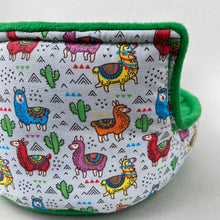 Load image into Gallery viewer, LARGE Drama Llama cuddle cup. Pet sofa. Guinea pig bed. Pet beds. Fleece sofa bed.