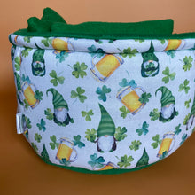 Load image into Gallery viewer, LARGE Irish gnome cuddle cup. Pet sofa. Guinea pig bed. Pet beds. Fleece bed.