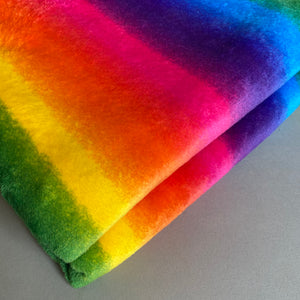 Rainbow cuddle fleece handling blankets for hedgehogs and small pets.