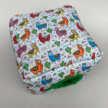 Load image into Gallery viewer, Drama Llama cosy cube house. Hedgehog and guinea pig padded fleece lined house.