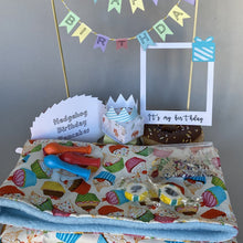 Load image into Gallery viewer, HUFFY BIRTHDAY: Hedgehog Birthday Box. Birthday gifts and props.