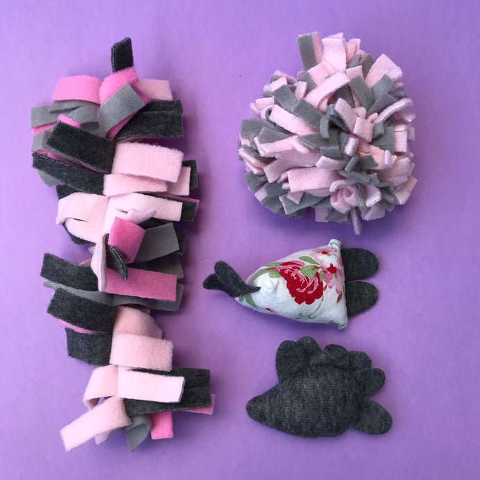 TOY BUNDLE #1: Toys for hedgehogs. Set of 4 or 8 fleece toys.
