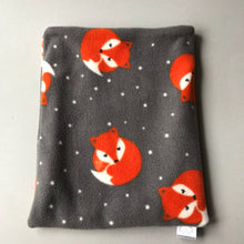 Load image into Gallery viewer, Foxy snuggle sack. Small animal sleeping bag. Fleece lined. Double fleece sleeping bag