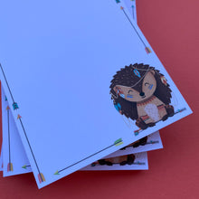 Load image into Gallery viewer, Hedgehog notepad. 100 Sheets. DL 105 x 210mm