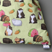 Load image into Gallery viewer, LARGE Guinea Pigs cosy snuggle cave. Padded stay open snuggle sack. Fleece pet bed. Stay open padded cave.