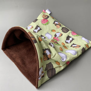 LARGE Guinea pigs snuggle sack. Snuggle pouch for guinea pigs. Stay open guinea pig snuggle sack.