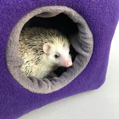 Fleece cosy cube house. Hedgehog and guinea pig bed. Fleece lined.