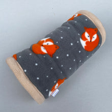 Load image into Gallery viewer, Fleece foxy padded fleece tunnel. Tube. Padded tunnel for hedgehogs