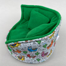 Load image into Gallery viewer, Drama Llama cuddle cup. Pet sofa. Hedgehog and small guinea pig bed. Small pet beds.
