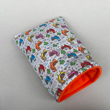 Load image into Gallery viewer, Drama Llama cosy snuggle cave. Padded stay open snuggle sack. Hedgehog bed. Fleece pet bedding.
