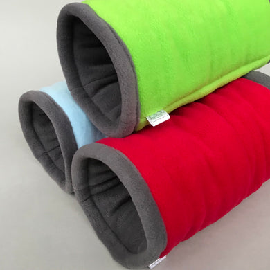 Regular stay open padded fleece tunnel. Padded tunnel for hedgehogs and guinea pigs.