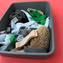 Load image into Gallery viewer, Fleece forage strips for bedding, fleece strips for nesting, dig box or forage tray.