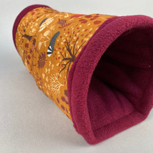 Autumn Forest stay open padded fleece tunnel. Padded tunnel for hedgehogs and small pets.