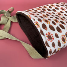 Load image into Gallery viewer, Autumn Hedgehogs padded bonding bag, carry bag for hedgehogs. Fleece lined.