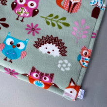 Load image into Gallery viewer, Custom size sage Forest Animals fleece cage liners made to measure - sage green