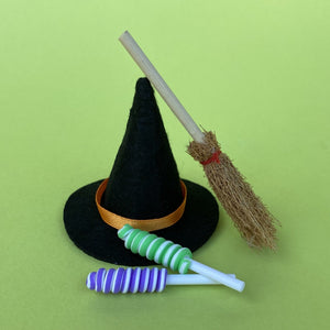 Mini Halloween broom for photo props.