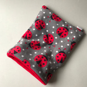 Ladybird snuggle sack. Small animal sleeping bag. Fleece lined. Double fleece sleeping bag