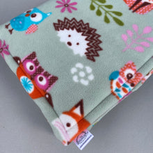 Load image into Gallery viewer, Custom size sage Forest Animals fleece cage liners made to measure - sage green