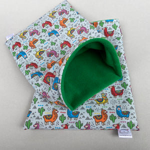 Drama Llama full cage set. Cube house, snuggle sack, tunnel cage set.