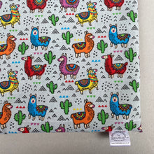 Load image into Gallery viewer, Drama Llamas snuggle sack. Small animal sleeping bag. Fleece lined.