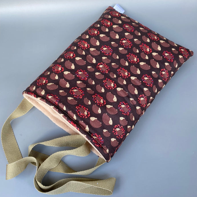 Autumn Hedgehogs padded bonding bag, carry bag for hedgehogs. Fleece lined.